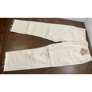 Levi's Womens Button Fly Wedgie Straight White Denim Jeans Sz 12 Short / 31 x 28